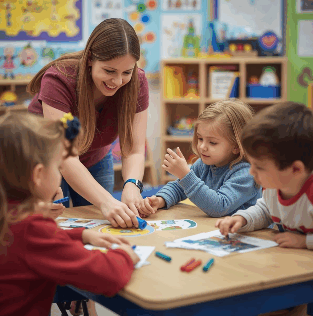 Niños recibiendo acompañamiento psicológico infantil en Barcelona